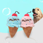 2 giocattoli per cani in peluche, con squittio, per gatti, da masticare, per giocare con il gelato