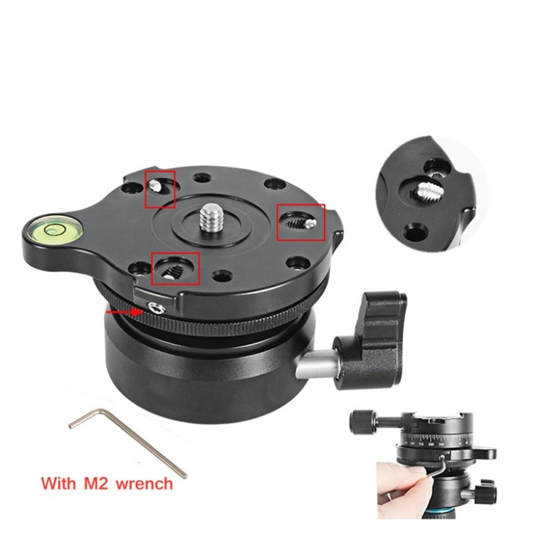 BENXIN DY-60N Base di regolazione orizzontale universale Tavolo di regolazione panoramica per fotocamera reflex pan-tilt Base emisferica, DY-60N 1/4 inch