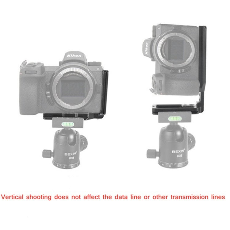 BEXIN per Nikon Z7 / Z6 tipo push-pull in lega di alluminio tiro verticale supporto base staffa piastra L a sgancio rapido, BEXIN for Nikon Z7