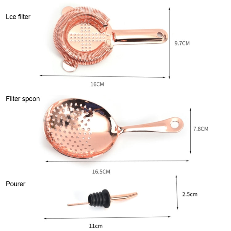 Set di miscelazione per cocktail 11 in 1. Filtro per vino, Rose Gold, Gold, Silver, Black