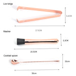 Set di miscelazione per cocktail 11 in 1. Filtro per vino, Rose Gold, Gold, Silver, Black