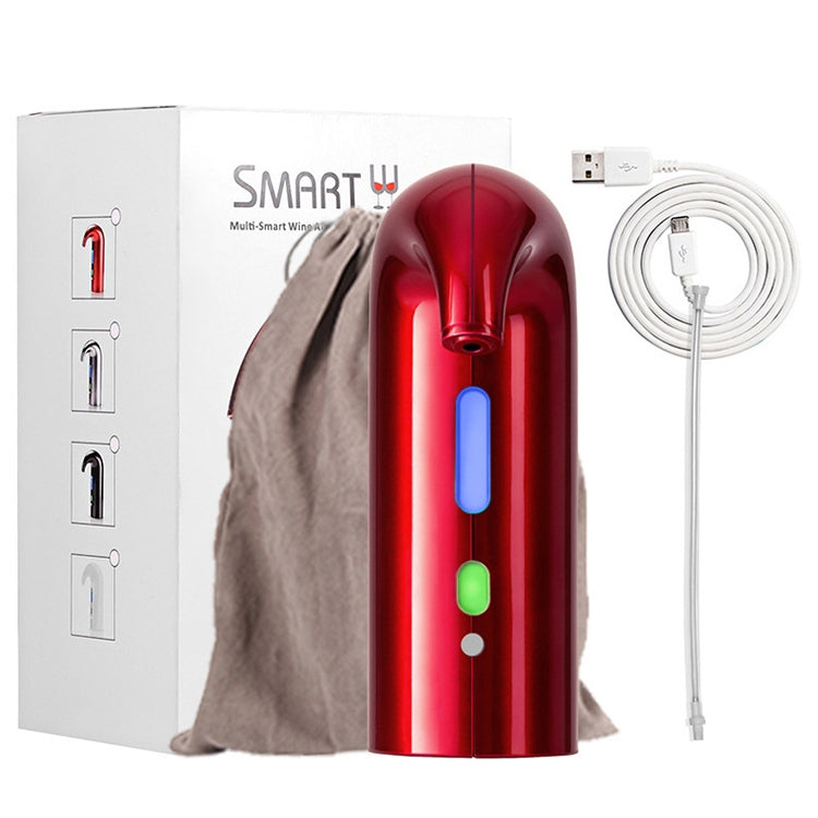 Decanter per vino intelligente ricaricabile tramite USB per vino rosso, White, Black, Red