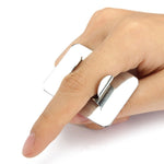 10 PCS Salon Manicure Finger Ring Tavolozza dei colori Make Up Cream Fondotinta Tavolozza di miscelazione Strumento per il trucco cosmetico Piastra in acciaio inossidabile, Small Square