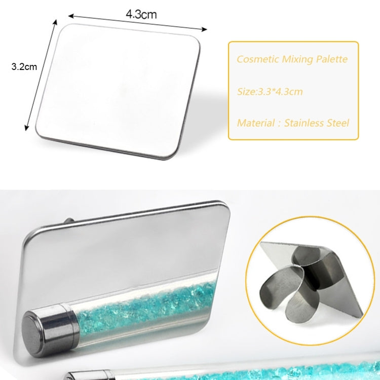 10 PCS Salon Manicure Finger Ring Tavolozza dei colori Make Up Cream Fondotinta Tavolozza di miscelazione Strumento per il trucco cosmetico Piastra in acciaio inossidabile, Small Square