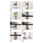 Rubinetto per acqua calda fredda per lavabo in rame, Copper Hand Basin Hot Cold Water Faucet