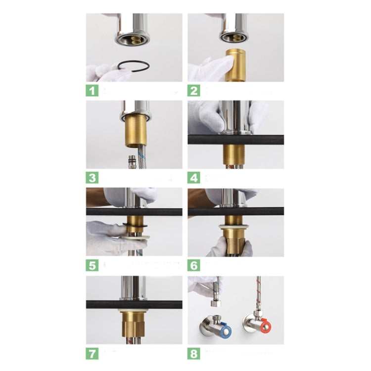 Rubinetto per acqua calda fredda per lavabo in rame, Copper Hand Basin Hot Cold Water Faucet