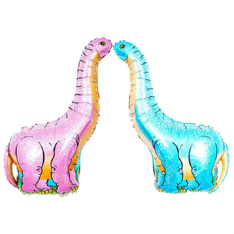 2 pezzi di modellazione di dinosauri in foglio di alluminio palloncino per bambini decorazione di compleanno per feste giocattolo, Large Red Tyrannosaurus, Large Yellow Tyrannosaurus, Large Green Tyrannosaurus, Large Pink Long-necked Dragon            ...