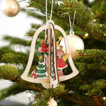 Ciondolo in legno di Natale 3D Ornamento per albero di Natale Decorazione fai da te per albero di Natale di Babbo Natale