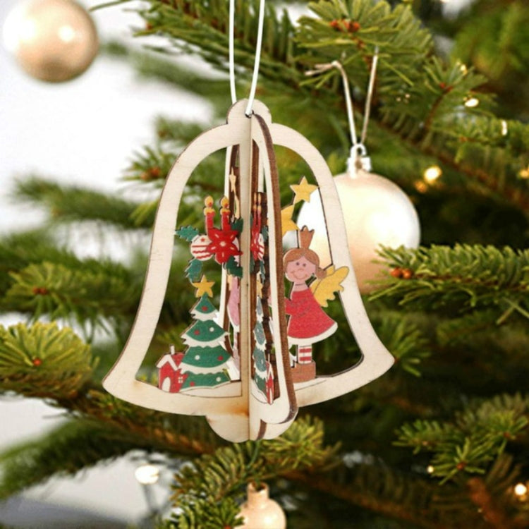 Ciondolo in legno di Natale 3D Ornamento per albero di Natale Decorazione fai da te per albero di Natale di Babbo Natale