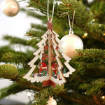 Ciondolo in legno di Natale 3D Ornamento per albero di Natale Decorazione fai da te per albero di Natale di Babbo Natale