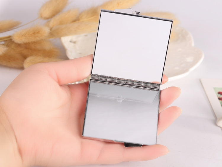 Mini specchio cosmetico pieghevole con diamante fatto a mano, specchio portatile, fiocco con gemma a doppio lato