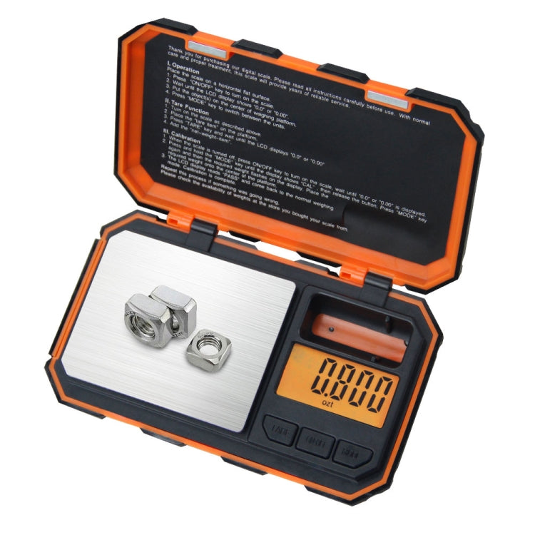 Mini bilancia digitale di precisione per gioielli in argento sterling oro, English Version 200g/0.01g, English Version 50g/0.001g