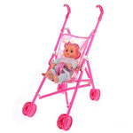 Set di passeggini per bambini in plastica per mini casa delle bambole, giocattoli educativi per bambini, consegna a colori casuali, Baby Stroller Set