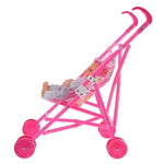 Set di passeggini per bambini in plastica per mini casa delle bambole, giocattoli educativi per bambini, consegna a colori casuali, Baby Stroller Set