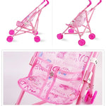 Set di passeggini per bambini in plastica per mini casa delle bambole, giocattoli educativi per bambini, consegna a colori casuali, Baby Stroller Set