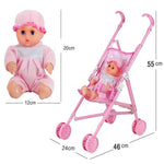 Set di passeggini per bambini in plastica per mini casa delle bambole, giocattoli educativi per bambini, consegna a colori casuali, Baby Stroller Set