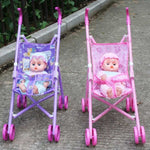 Set di passeggini per bambini in plastica per mini casa delle bambole, giocattoli educativi per bambini, consegna a colori casuali, Baby Stroller Set
