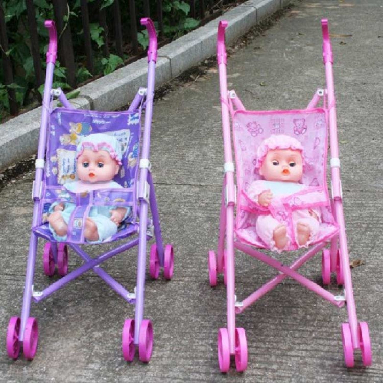 Set di passeggini per bambini in plastica per mini casa delle bambole, giocattoli educativi per bambini, consegna a colori casuali, Baby Stroller Set