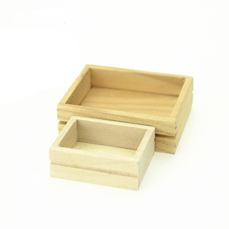 Mini scatola di legno per accessori per la casa dei giocattoli da 3 pezzi, Wooden Box
