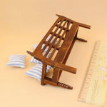 Mini mobili per casa delle bambole Panca in legno con cuscini, Wooden Bench