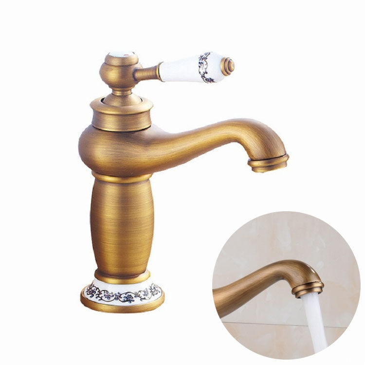 Rubinetto in porcellana bianca blu antico caldo freddo doppio rame, Black, Antique, Platinum, Black Gold
