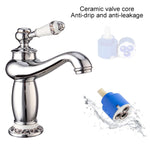 Rubinetto in porcellana bianca blu antico caldo freddo doppio rame, Black, Antique, Platinum, Black Gold