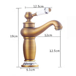 Rubinetto in porcellana bianca blu antico caldo freddo doppio rame, Black, Antique, Platinum, Black Gold