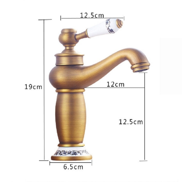 Rubinetto in porcellana bianca blu antico caldo freddo doppio rame, Black, Antique, Platinum, Black Gold
