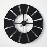 Orologio da parete digitale rotondo retrò Orologio decorativo in ferro battuto con targa creativa, Round Retro Wall Clock