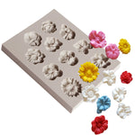 2 pezzi stampo in silicone per torta fondente stampo per cioccolato fai da te tromba fiore fiore sole decorazione di cottura, Sun Flower Shape(Pink), Sun Flower Shape(Gray)