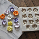 2 pezzi stampo in silicone per torta fondente stampo per cioccolato fai da te tromba fiore fiore sole decorazione di cottura, Sun Flower Shape(Pink), Sun Flower Shape(Gray)