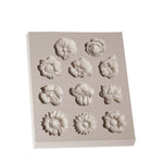 2 pezzi stampo in silicone per torta fondente stampo per cioccolato fai da te tromba fiore fiore sole decorazione di cottura, Sun Flower Shape(Pink), Sun Flower Shape(Gray)
