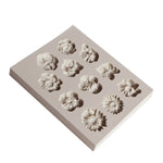 2 pezzi stampo in silicone per torta fondente stampo per cioccolato fai da te tromba fiore fiore sole decorazione di cottura, Sun Flower Shape(Pink), Sun Flower Shape(Gray)