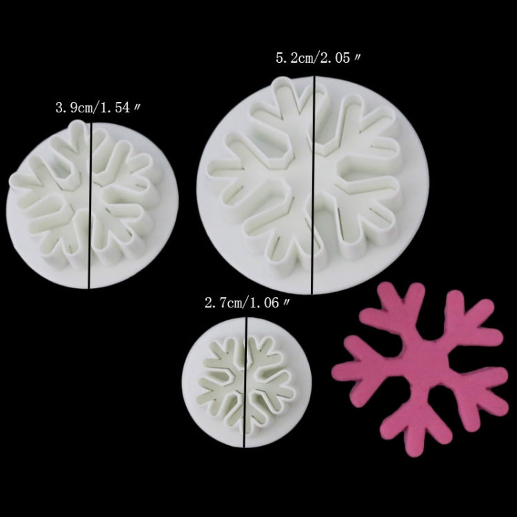 6 pezzi di stampo a molla per fiocco di neve, strumento per torta fondente, per biscotti, goffratura, stampa, strumenti di cottura fai da te, Snowflake Shape