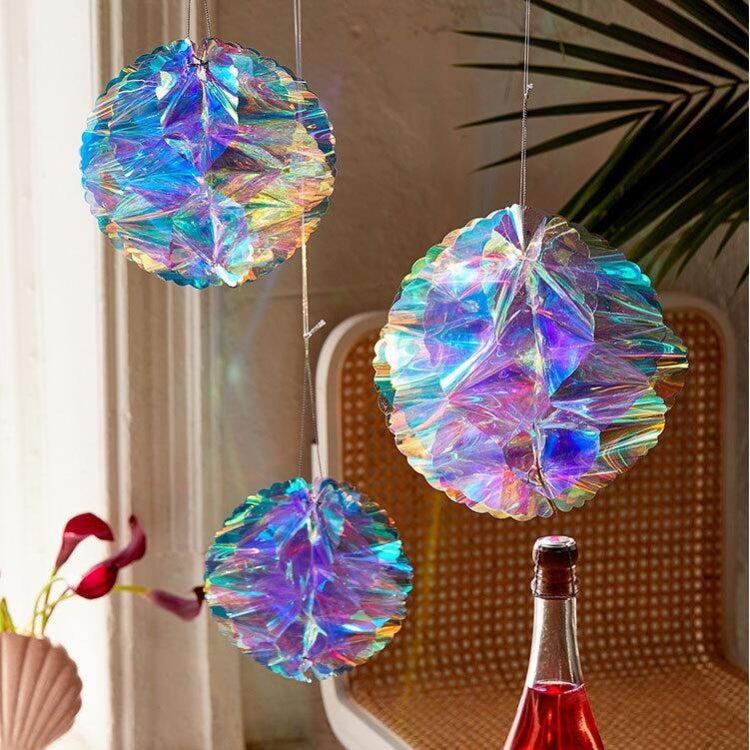 2 pezzi di decorazioni per palline a nido d'ape con pellicola al neon, decorazioni per matrimoni, feste di compleanno, 10cm, 15cm, 20cm, 25cm, 30cm