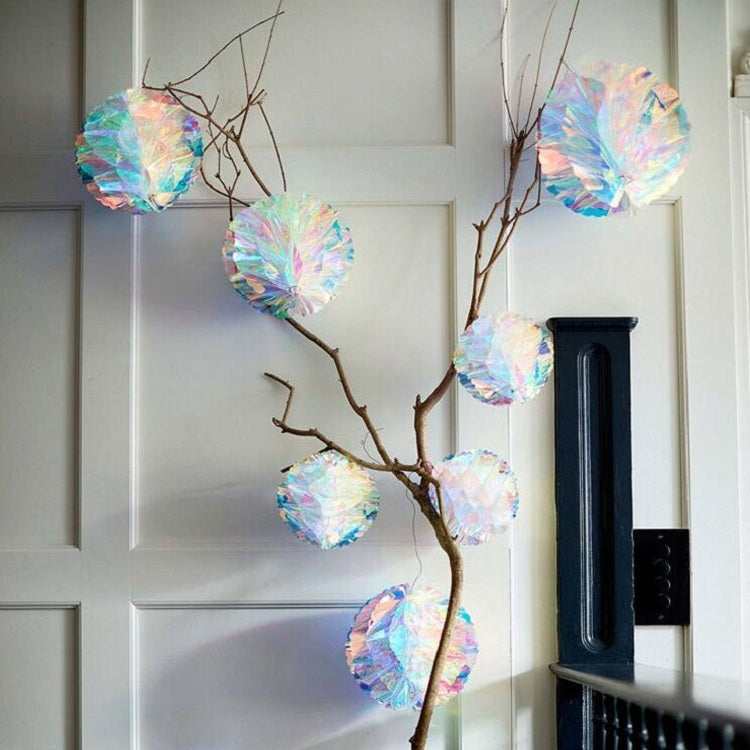 2 pezzi di decorazioni per palline a nido d'ape con pellicola al neon, decorazioni per matrimoni, feste di compleanno, 10cm, 15cm, 20cm, 25cm, 30cm