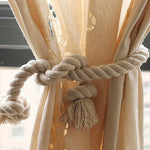 2 PCS Cinghie per tende in filo di cotone spesso Cinghie di protezione ambientale in corda di cotone fatte a mano, Thread Curtain Straps