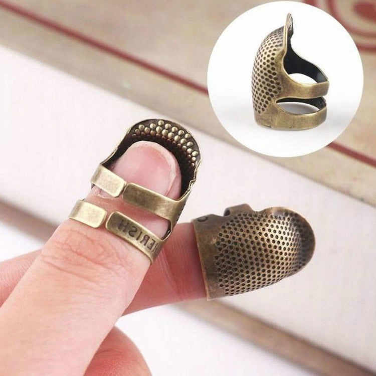 Accessori per strumenti da cucito, protezioni per dita per ditale da cucito regolabili in metallo per uso domestico, S, M