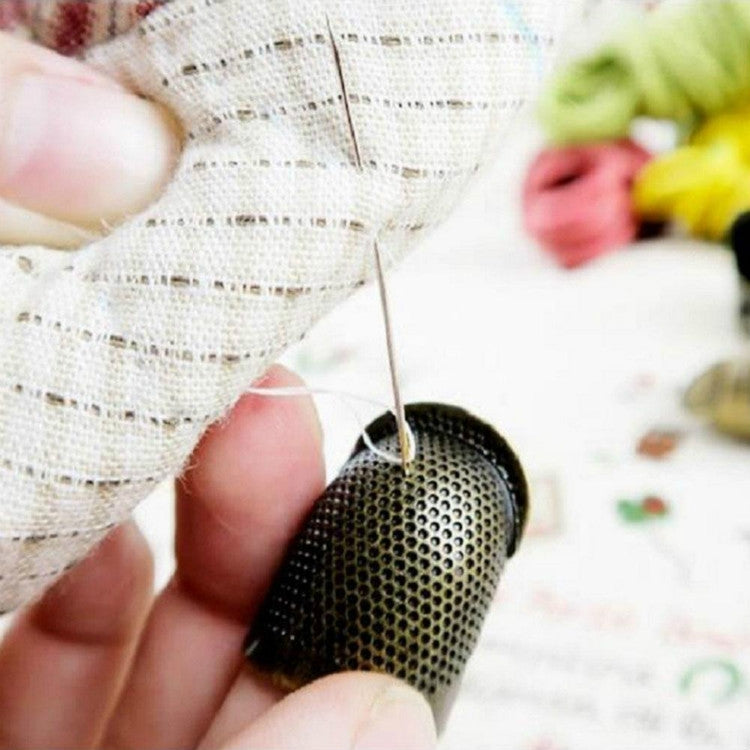 Accessori per strumenti da cucito, protezioni per dita per ditale da cucito regolabili in metallo per uso domestico, S, M