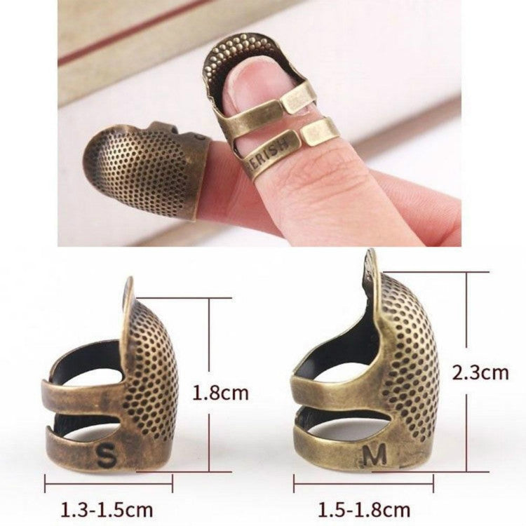 Accessori per strumenti da cucito, protezioni per dita per ditale da cucito regolabili in metallo per uso domestico, S, M