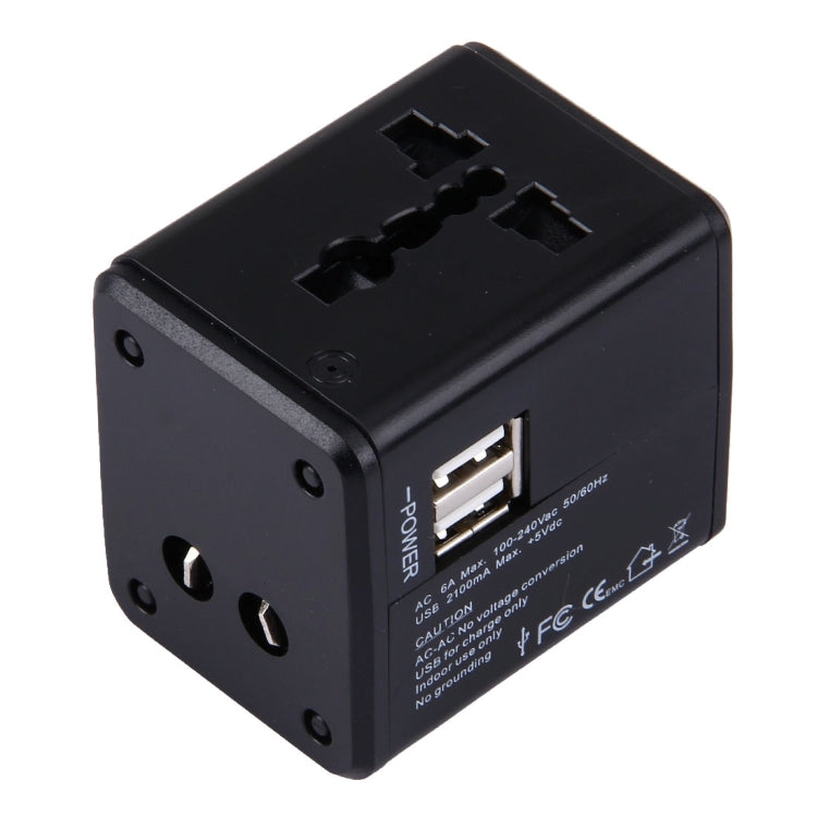 Universal Worldwide Travel Plug Adapter with Built-in Dual USB Charger for US, UK, Australia, EU