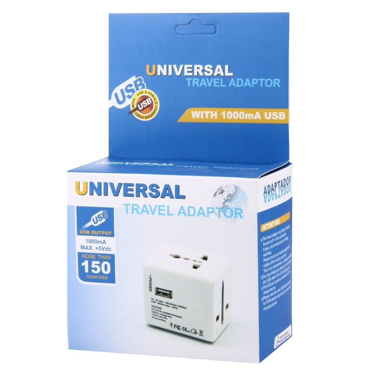 Universal Worldwide Travel Plug Adapter with Built-in Dual USB Charger for US, UK, Australia, EU