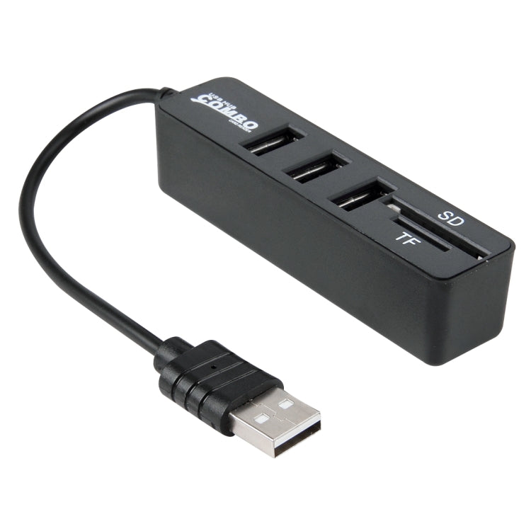 2 in 1 USB 2.0 480 Mbps 3 porte HUB COMBO + lettore di schede Micro SD / T-FLASH SD / SDHC / SDXC per Windows XP / Vista / 8.1 / 7/8, MAC, ecc., USB 2.0 (White), USB 2.0 (Black)