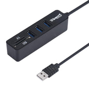 2 in 1 USB 2.0 480 Mbps 3 porte HUB COMBO + lettore di schede Micro SD / T-FLASH SD / SDHC / SDXC per Windows XP / Vista / 8.1 / 7/8, MAC, ecc., USB 2.0 (White), USB 2.0 (Black)