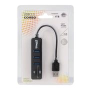 2 in 1 USB 2.0 480 Mbps 3 porte HUB COMBO + lettore di schede Micro SD / T-FLASH SD / SDHC / SDXC per Windows XP / Vista / 8.1 / 7/8, MAC, ecc., USB 2.0 (White), USB 2.0 (Black)