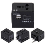 Adattatore caricabatterie doppia USB 5V 2.1A spina UK/EU/US/AU