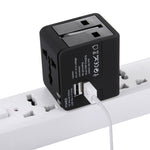 Adattatore caricabatterie doppia USB 5V 2.1A spina UK/EU/US/AU