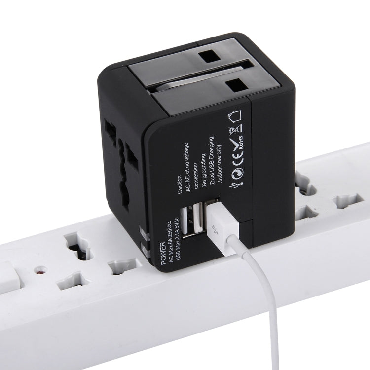 Adattatore per caricabatterie con doppia presa di alimentazione USB 5V 2.1A, spina UK / EU / US / AU, 5V 2.1A