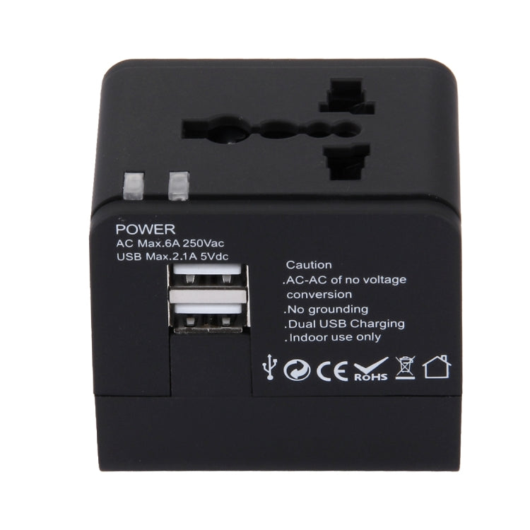 Adattatore per caricabatterie con doppia presa di alimentazione USB 5V 2.1A, spina UK / EU / US / AU, 5V 2.1A