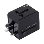 Adattatore caricabatterie doppia USB 5V 2.1A spina UK/EU/US/AU